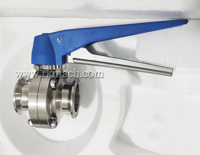 Sesame paste trigger type 38mm sanitary tri clamp butterfly valve
