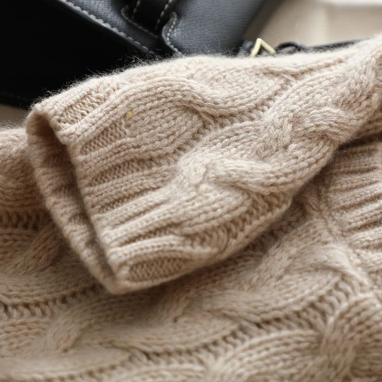 Design Cashmere Women  Sweater Cardigan Plus Size Knit Long Pocket Coat