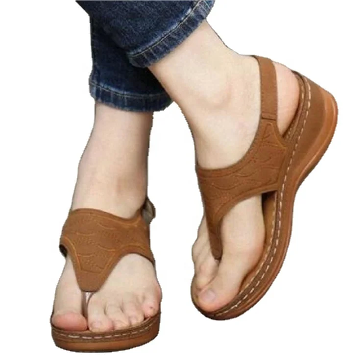 2021 New Summer Fashion Ladies Shoes Women Flat Flip-Flops Sandal Wedge Sandals for Women