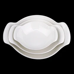 China Manufacture Baking Dishes Porcelain Boat Plate Baking Plate