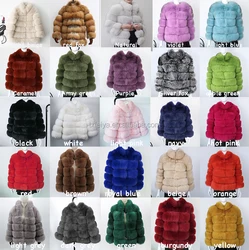 Wholesale women real fox fur coat winter warm blue fur coat fox fur coat for women