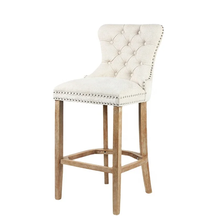 Amazon Ebay  Hot Sales Solid Wooden Antique Upholstery Bar Chair Bar Stool For Bar Room
