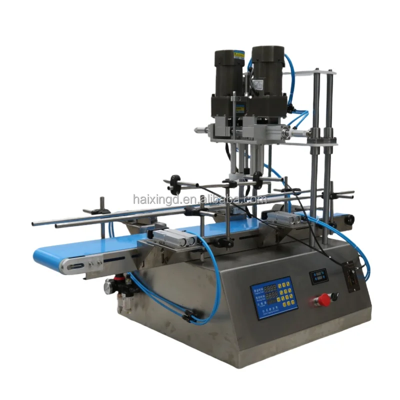 High Quality Automatic Engine Oil Screw Round Glass Bottle Cork Press Machine Capping Machines With Conveyor With Huge Discount