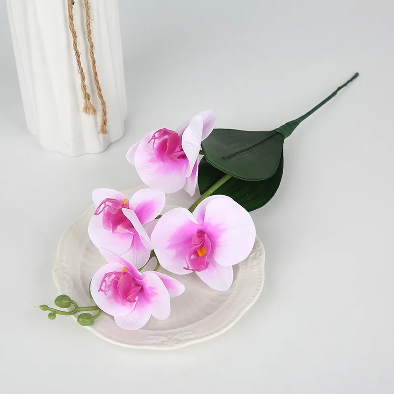 New Style Simulation Leaves Phalaenopsis Mini Orchid Home Decoration Photography Props Ornaments Bonsai Centerpiece Flower