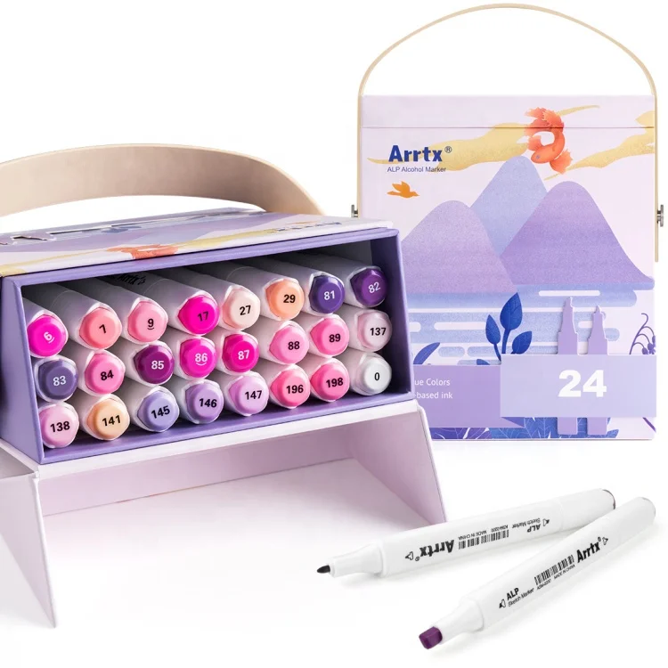 Arrtx Alcohol Markers Dual Tip Permanent Marker Pens Japanese Nib Double Ended Art Markers Set for Children