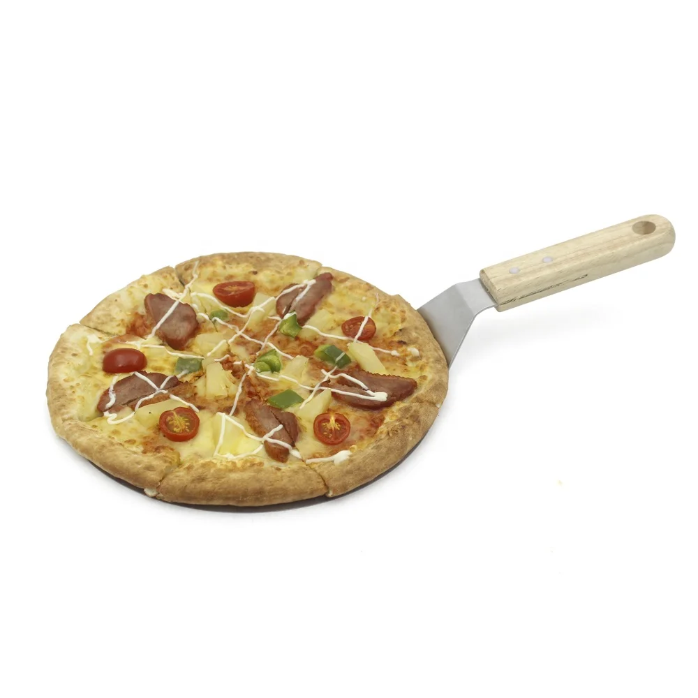 10-Inch Stainless Steel Foldable Pizza Spatula with Wood Handle Customizable Logo Box Packed Pizza Peel Tool