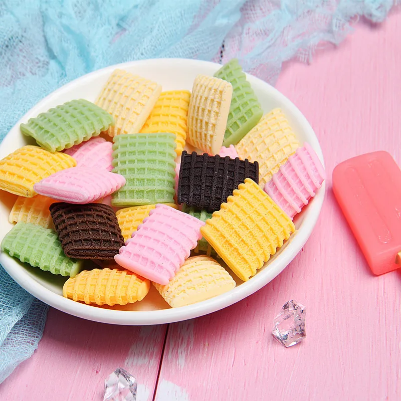 
Free Shipping Charms Multi - color Chocolate Wafer Biscuit Cookie Jewelry Decoration Accessory Cabochons Resin Embellishments 