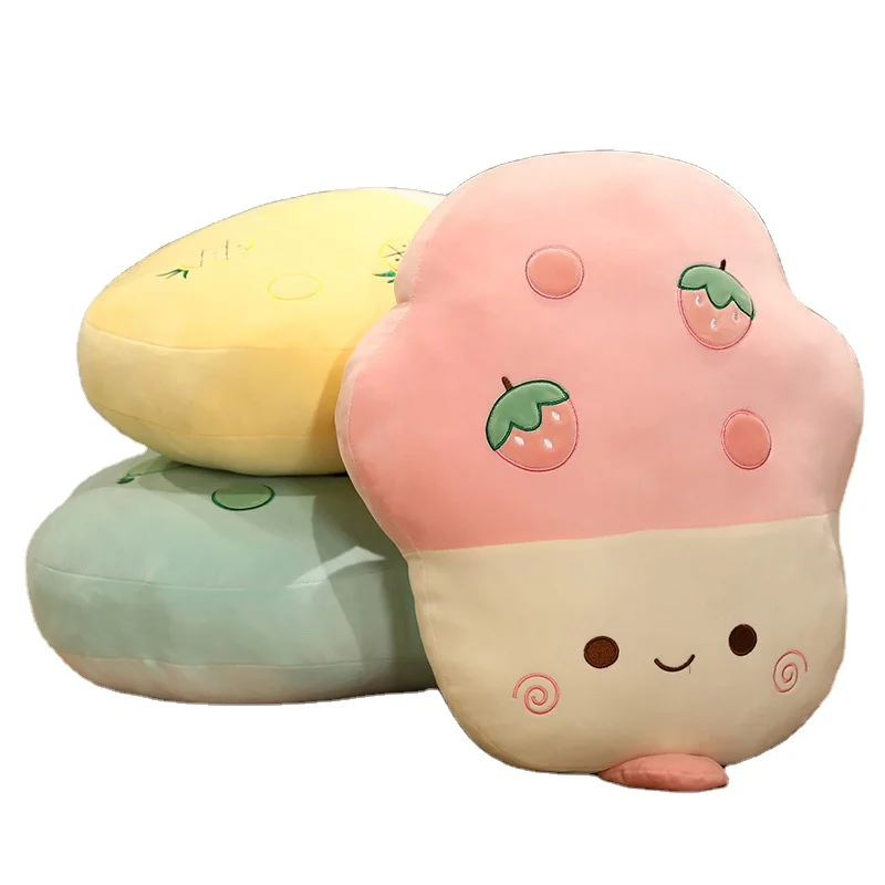 New cartoon cute super funny ice cream throw pillow summer popsicle soft fluffy plush cushion stuffed toy for kids
