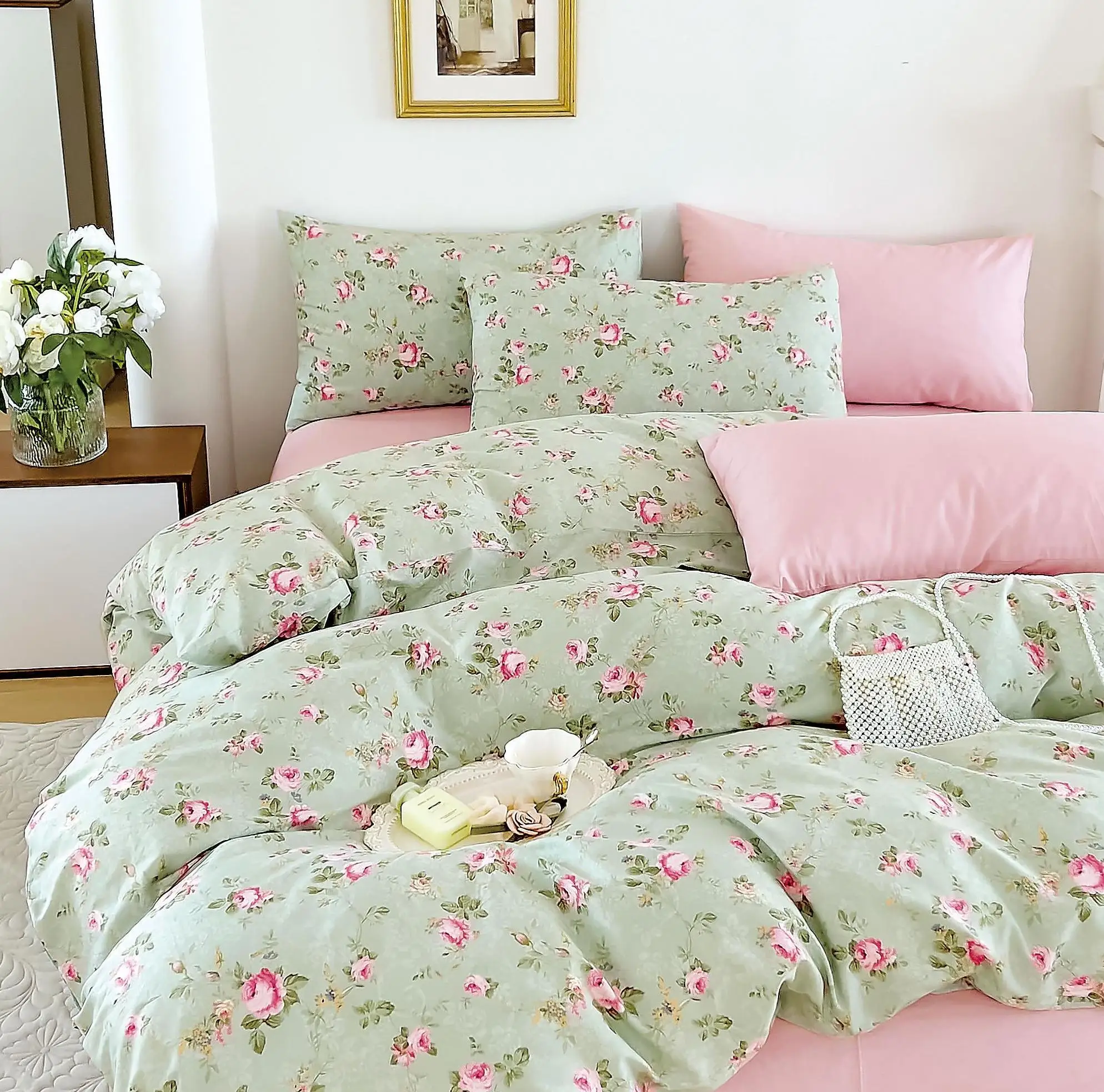 Nantong supplier 100% cotton fiber fabric for bed sheet set 235cm width twill satin fabric