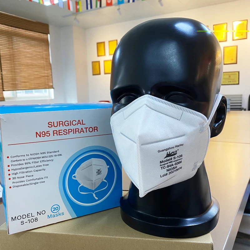 Harley Brand Disposable N95 Head Loop Mask Respirators Niosh Approval N95 Dust Face Mask