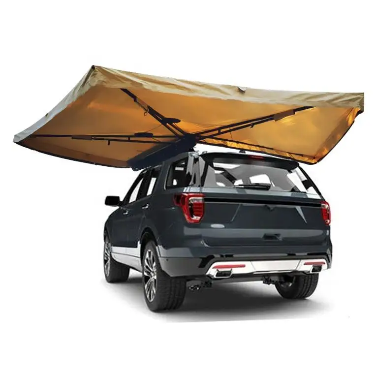 DrunkenXp Premium 280G Outdoor Camping 270 Degree 2.0m and 2.5m Radius LED Light Car Side Tarps Awning With Annex Room