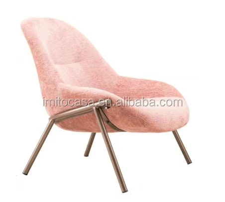 
Italy New Design Living Room Pink Velvet Lounge Chair Lovely Home Fabric Recliner Chair Modern Quality Accent Chair 
