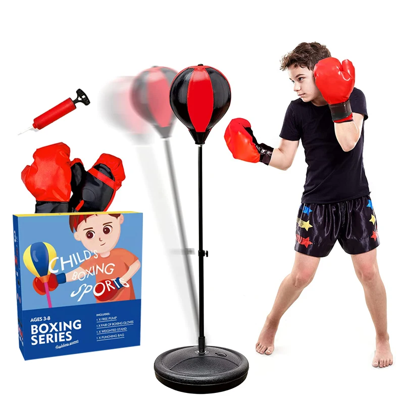 High Quality Sport Toys Adjustable Kid Punching Bag Included Boxing Gloves Free Standing Ball