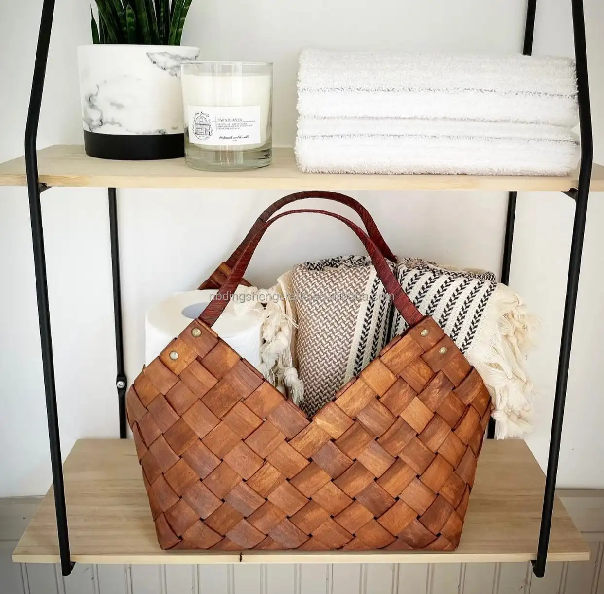 Woven Sonoma Basket/ natural palm leaves basket