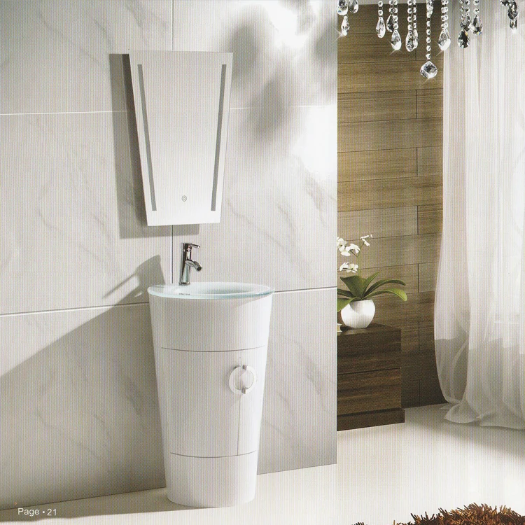 
Single basin Office Building floor standing pvc high end bathroom furniture design 
