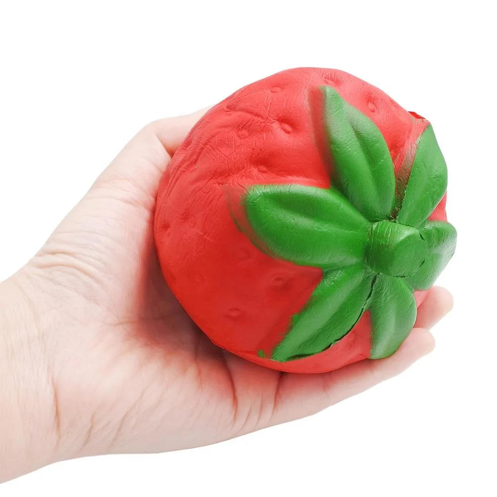 
New design red strawberries slow rising jumbo strawberry fruit food squishy squishies squeeze toy 