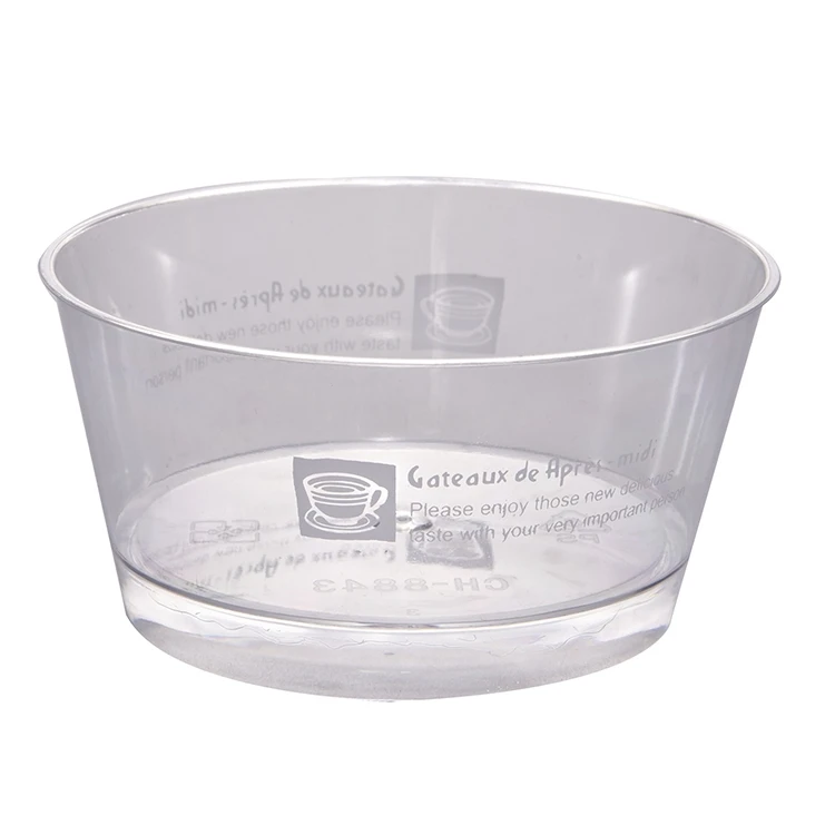 Hot Sale 130ml 4.39 oz custom logo pattern Round disposable Plastic Dessert Cups