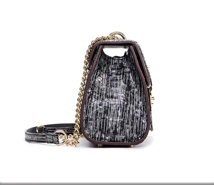 Luxury lady fashion exotic high quality designer style real python skin leather shoulder bag