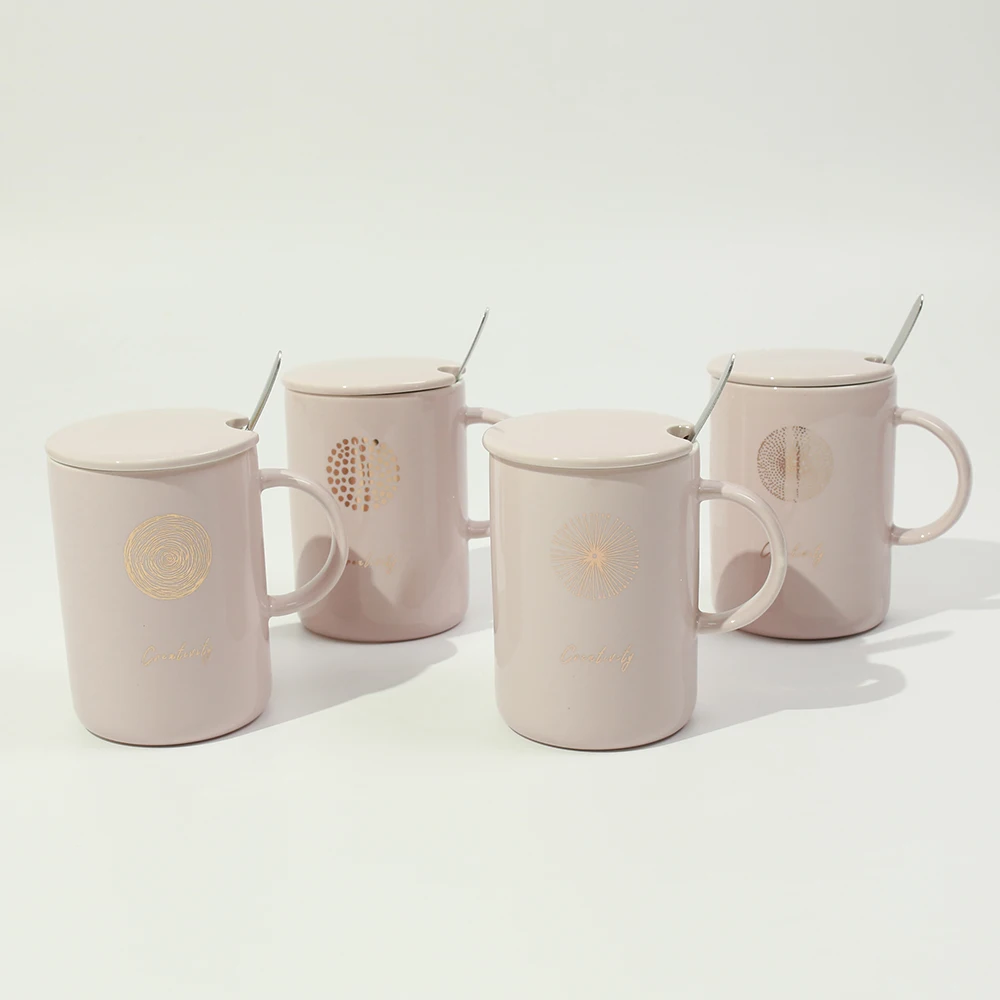 Новая офисная Питьевая чашка кофейная чашка Лотос розовые кружки 450 мл керамические чашки