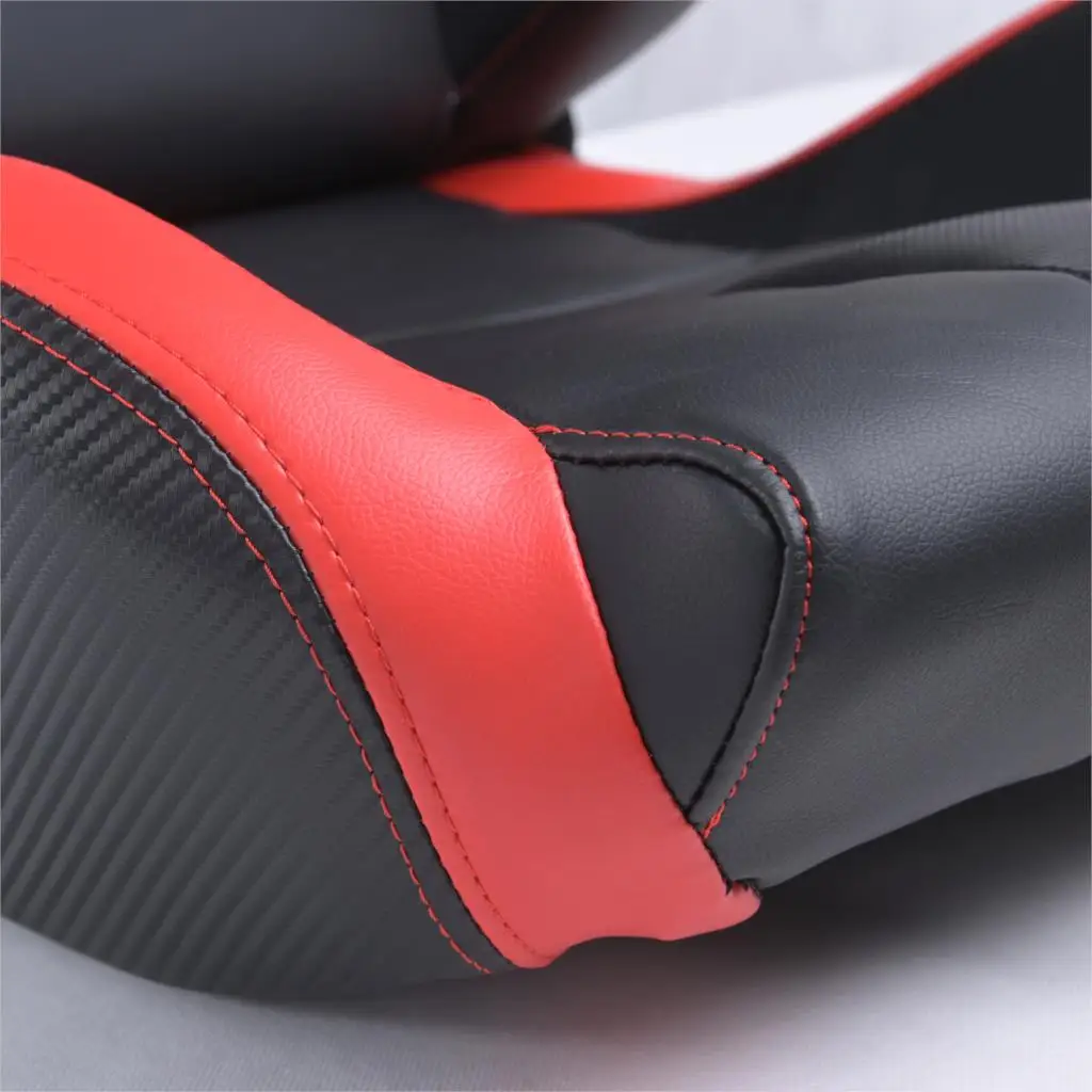 EPMAN Universal Automobile Racing Car Use Racing Seat Adjustable PVC Leather with Slider JBR1054B