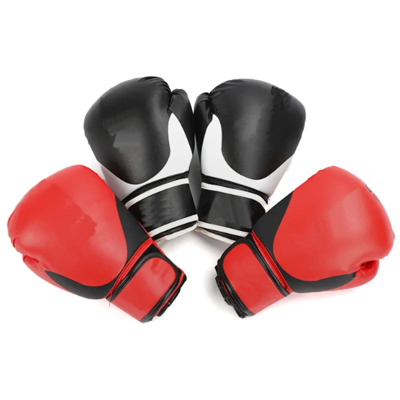 Durable custom logo PU EVA boxing training gloves red black for men or women