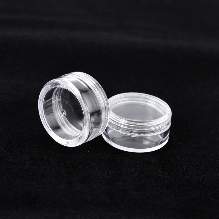 empty round 2.5ml 3ml 5ml 10ml 15ml 20ml 30ml 2.5g 30g 3g 5g 10g 15g 20g PS clear eye cream glitter container plastic jars pots