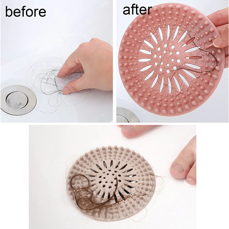 Hot Selling Hair Catcher Durable Soft Silicone Hair Stopper Shower Drain Covers