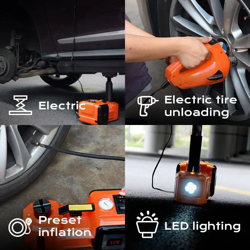 Manufacturer Wholesale Car Jack 12v Power Jack to Lift Car Repair Maintenance Electric Car Jack Tools