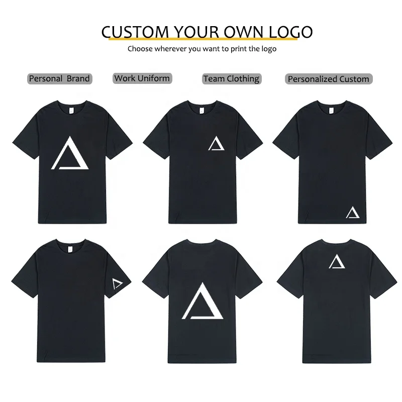 Wholesale Short Sleeve Blank Solid Color Print Logo Ring Spun Cotton Mens Custom T Shirts
