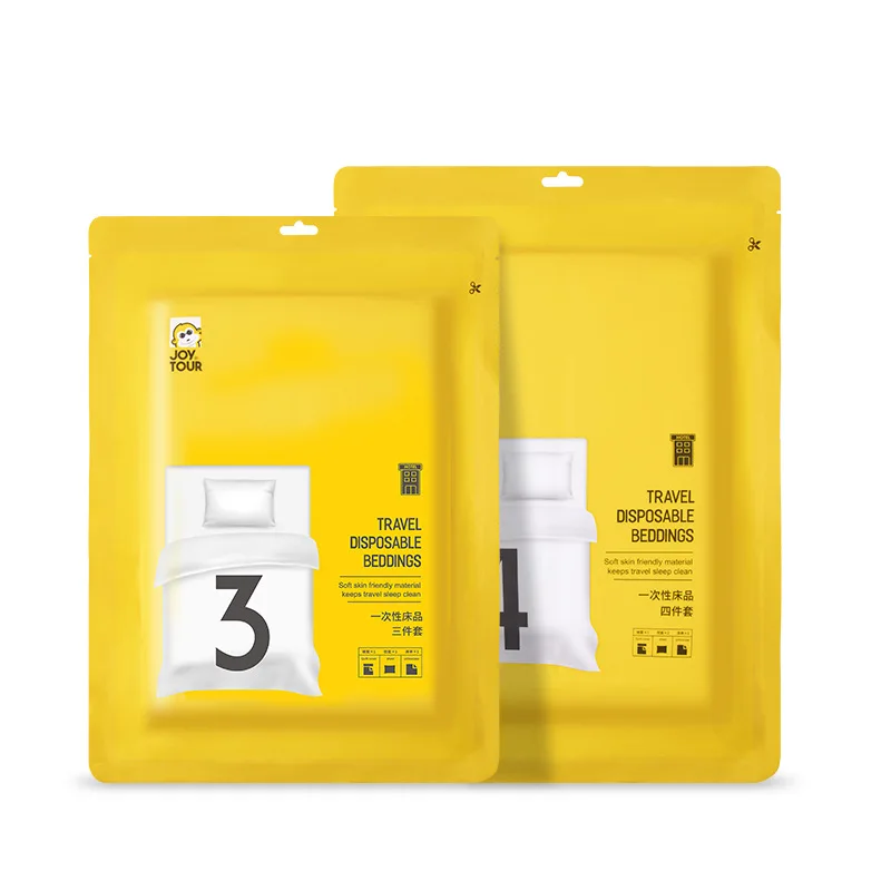 New Travel Trend Disposable Biodegradable Fitted Bed Sheets Set For Travel Hotel