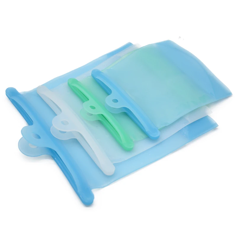 Factory Leakproof Silicone Bags Reusable Food Preservation Storage Bag Silicon for Vaccum Compressed Bag 1-3 Days Square