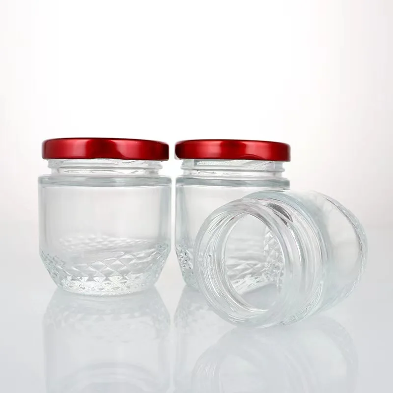 Wholesale transparent 50ml 75ml 100ml air tight honey syrup with cover  container glass jar