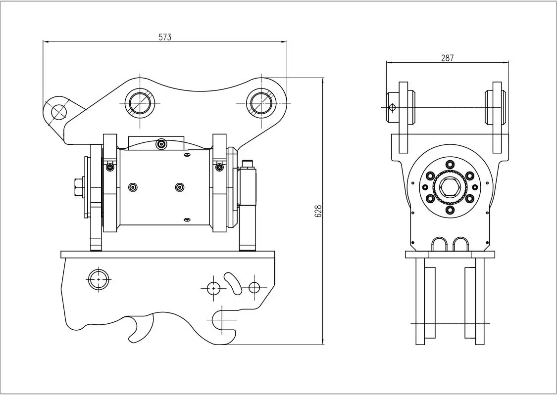 Excavator Hydraulic Double Locking Attache Rapide Coupler Tilting Rotator Hitch for Sale