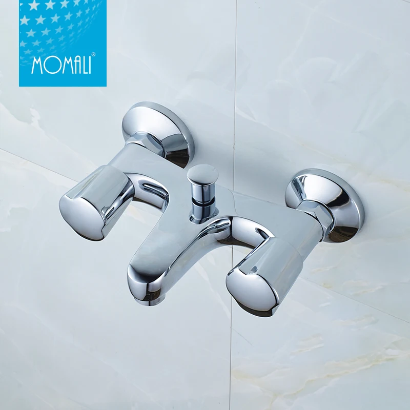 Momali Factory Price Dual Handles Brass Wall Mounted Bathroom Fittings Bath Shower Faucets