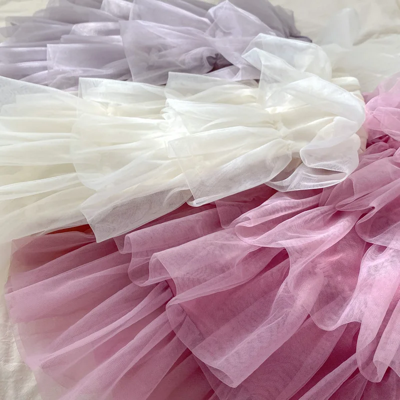 Spring Children Girls Layers Tutu Skirts Fairy Princess Kids Tulle Skirts