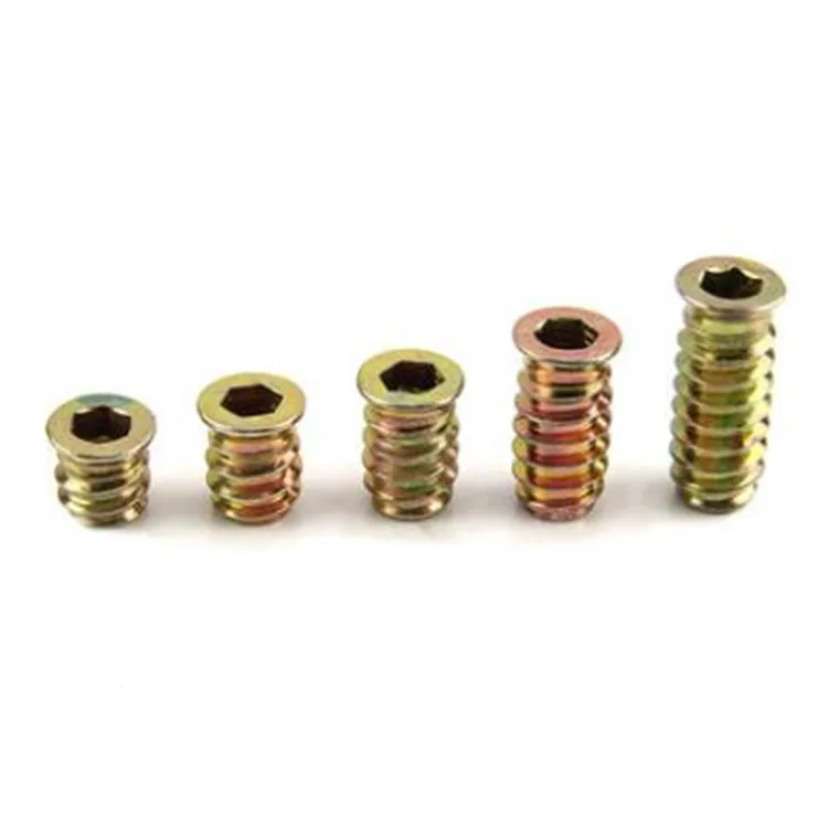 M8 brass thread furniture insert nut