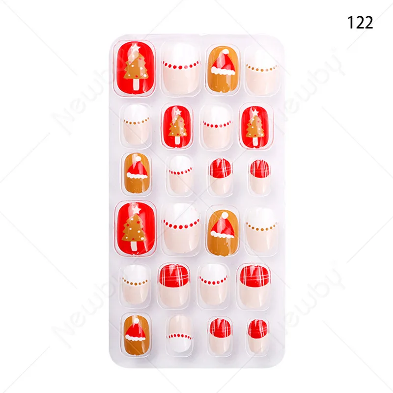 Hot sale kid nail 24 Pcs Harmless Fingernail Press On False Nails Full Cover Cute Child Artificial Short Nail Tips