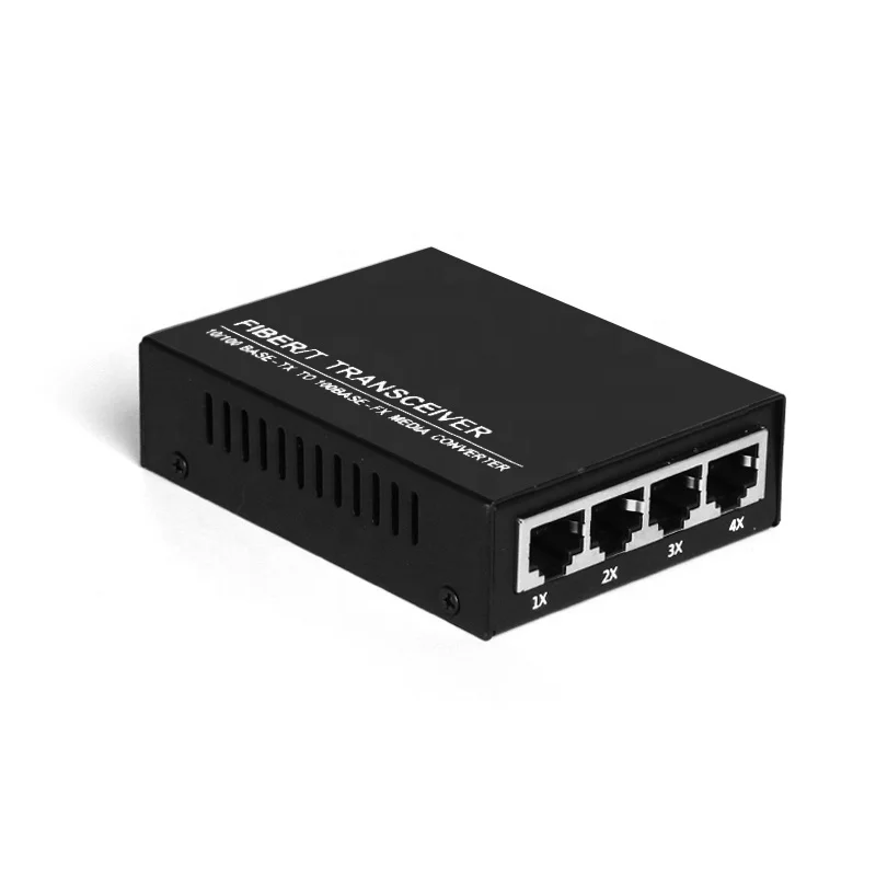 Одномодовый одноволоконный 1 волоконный порт 10/100 м 4 порта RJ45 волоконно-оптический