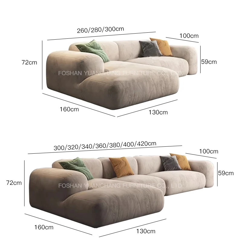 Sofa Matte Velvet Cat Scratch Fabric New Italian Straight Modular Italian Sofa Couch Set Villa Apartment School-Modular