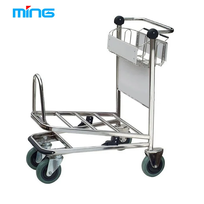 Aluminum Style Airport Luggage Trolley Metal Shopping Cart