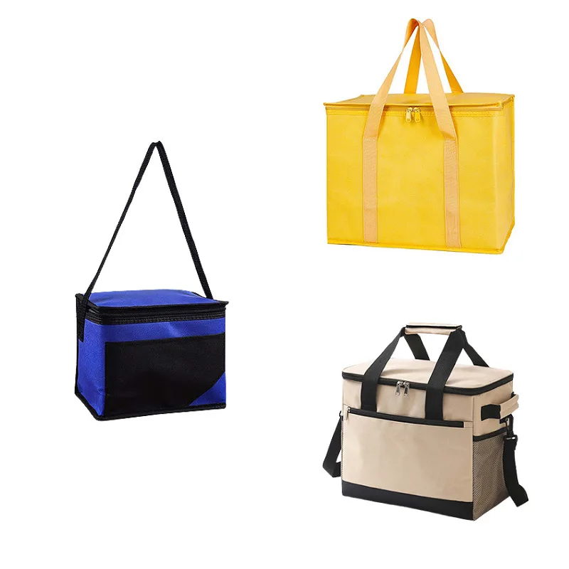 Customised Recycled Non Woven Insulated Big Ice Bag, with aluminum film cooler bags for food and lunch/