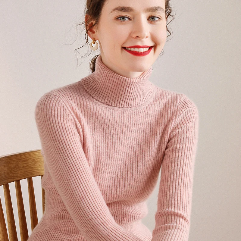 Oversize Mink Manufacturer Luxury Turtleneck Mongolian Women Pullover Erdos 100% Cashmere Sweater