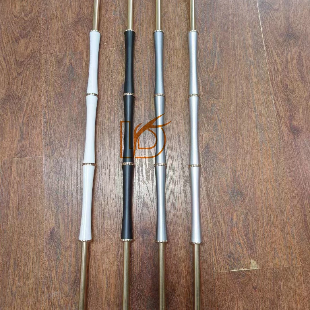 LD New Grey Aluminum Metal Stair Spindles 16 mm Bamboo Shaped Balusters For Indoor Staircase