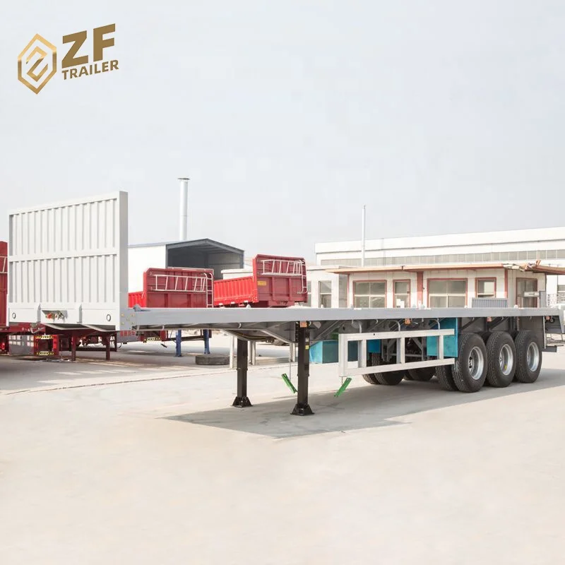 3 axle 45ft container flatbed semi trailer for sale