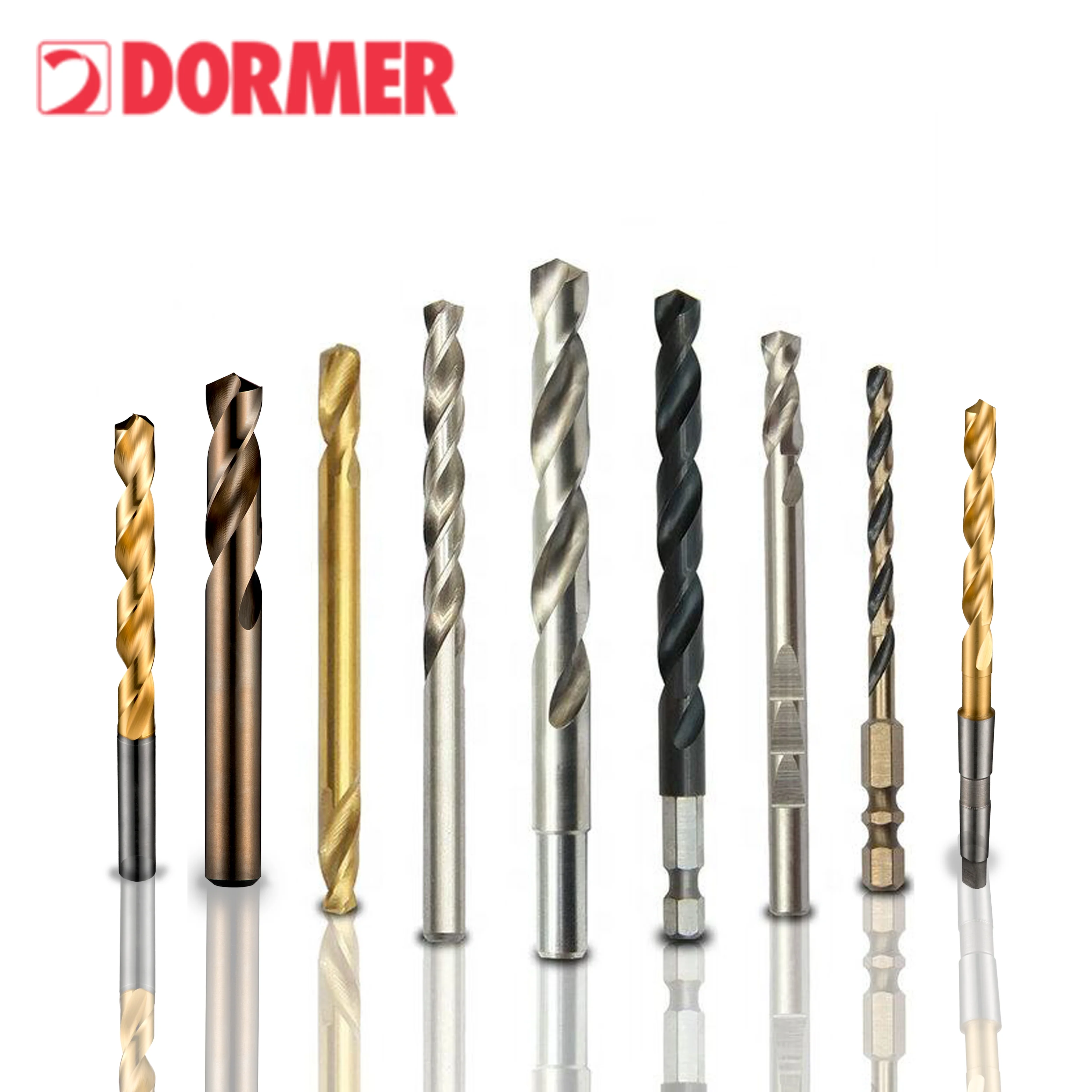DORMER A530 Jobber length drill taper shank HSS with TiN coating for 4xD drilling