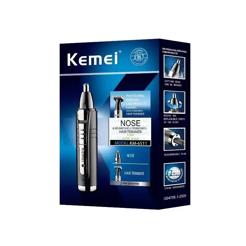 Kemei KM-6511 новая одежда для маленькой девочки 2 in1 электрический триммер носа мужчин красота стрижки волос в носу и ушах
