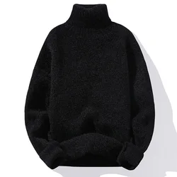 Men Solid Color Sweater Men Knitted Turtleneck Sweater Winter Male Knitted Sweater Causal Pullovers Man Clothes