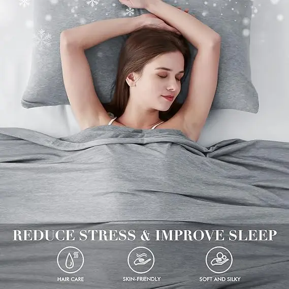 Breathable Allergenic Absorbs Heat One Side Cool Feeling One Side Warm Feeling Summer Cooling Blanket for Hot sleeper