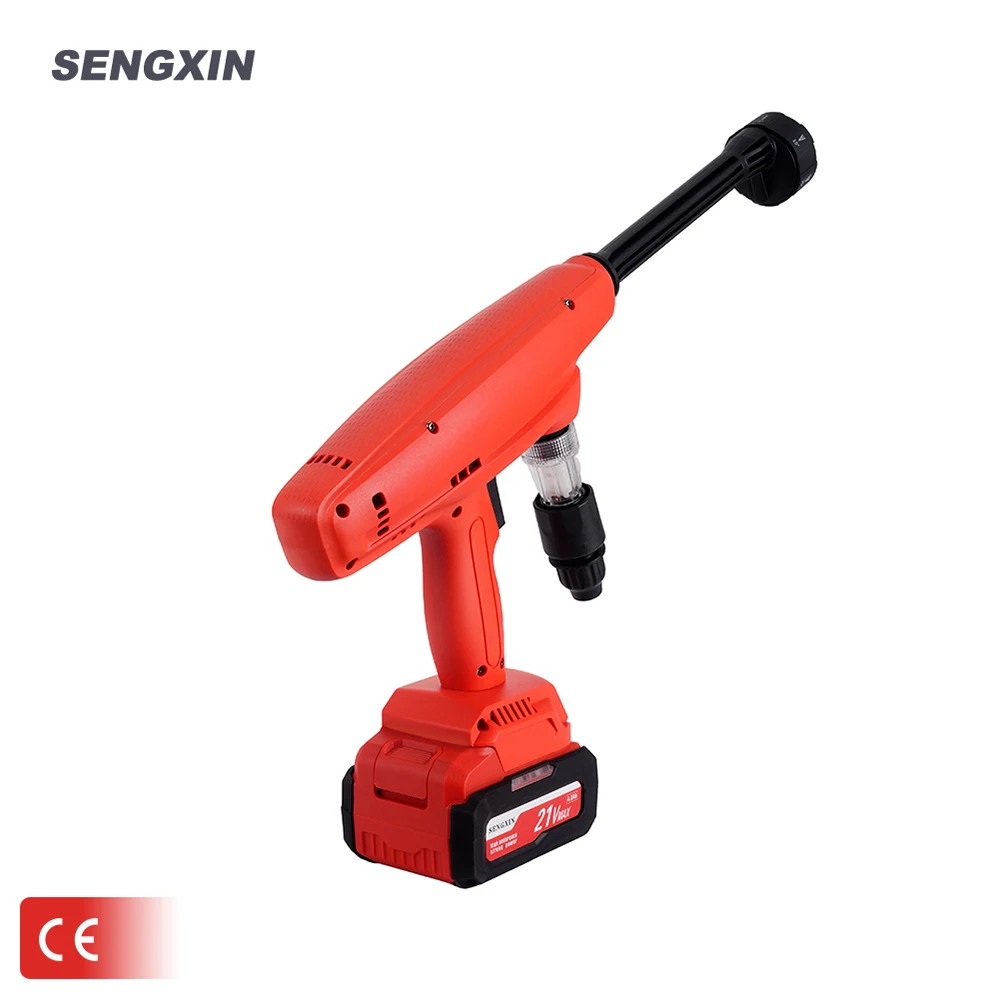 SENGXIN Portable Electric Battery Powered Automatic High Pressure Wireless Car Washer 6 In 1 Nozzle Cordless Pressure Washer