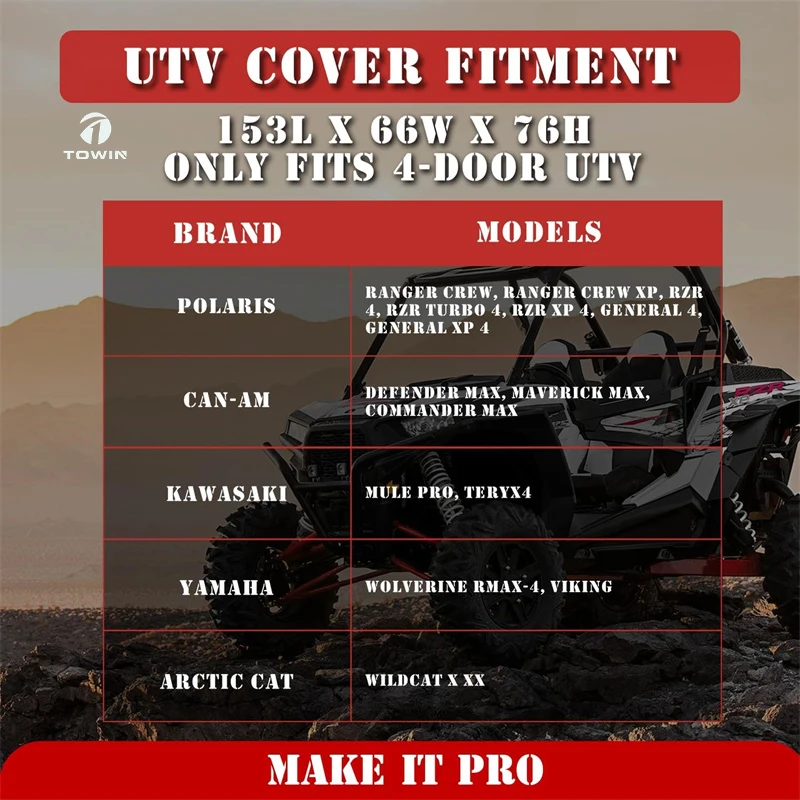 Factory Directly Supply Waterproof 125 Inch UTV covers All Weather Protection Outdoor ATV/UTV Cover